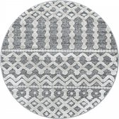 Modern laagpolig vloerkleed Pisa - grijs 4710 - rond - 160x160 cm