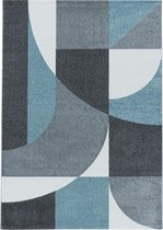 Modern laagpolig vloerkleed Efor - blauw 3711 - 80x250 cm