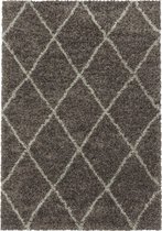 Extra hoogpolig shaggy vloerkleed Alvor - taupe - 140x200 cm