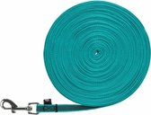 Trixie hondenriem sleeplijn met rubber turquoise - 15 mtr x 1,5 cm - 1 stuks