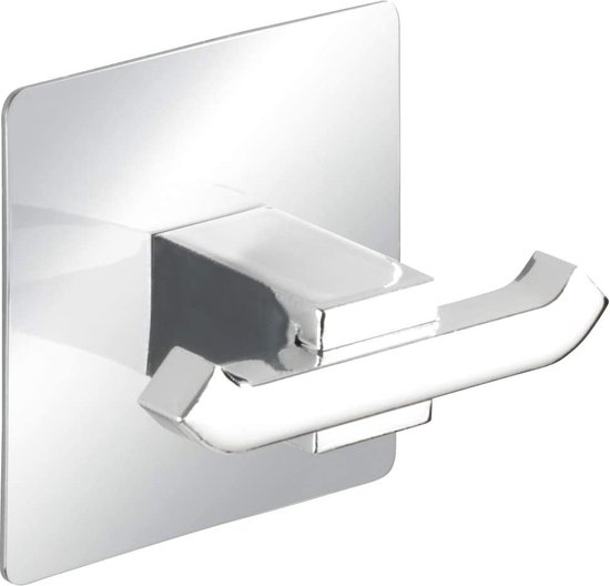 Wenko Wandhaak Quadro Uno Turbo-loc-systeem Rvs 6,5x6,5cm Zilver