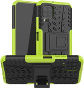 Voor Huawei P40 Lite Tyre Texture Shockproof TPU + PC beschermhoes met houder (groen)