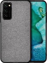 Voor Huawei Honor V30 schokbestendige doektextuur PC + TPU beschermhoes (grijs)