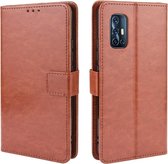 For vivo V17 (India) Retro Crazy Horse Texture horizontale flip lederen tas met houder & kaartsleuven & fotolijst (bruin)
