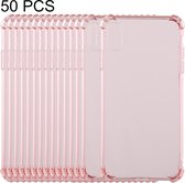 IPXS69411F, 50 PC's 0.75mm Dropproof Transparent TPU Case voor iPhone XR (roze)