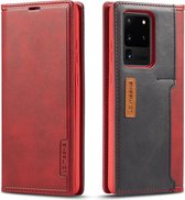 Voor Galaxy S20 Ultra LC.IMEEKE LC-001-serie PU + TPU kleuraanpassing frosted horizontale flip lederen tas met houder en kaartsleuf (rood)