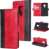 Voor Huawei Mate 20 Retro Texture Contrast Kleur Splicing Horizontaal Flip TPU + PU lederen tas met kaartsleuven & houder & portemonnee (rood)