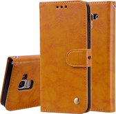 Business Style Oil Wax Texture Horizontal Flip Leather Case voor Galaxy J6 (EU-versie) (2018), met houder en kaartsleuven en portemonnee (bruin)