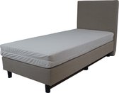 Bedworld Boxspring 1 persoons bed - Eenpersoons bed - 90x200 cm - Met Matras - Beige