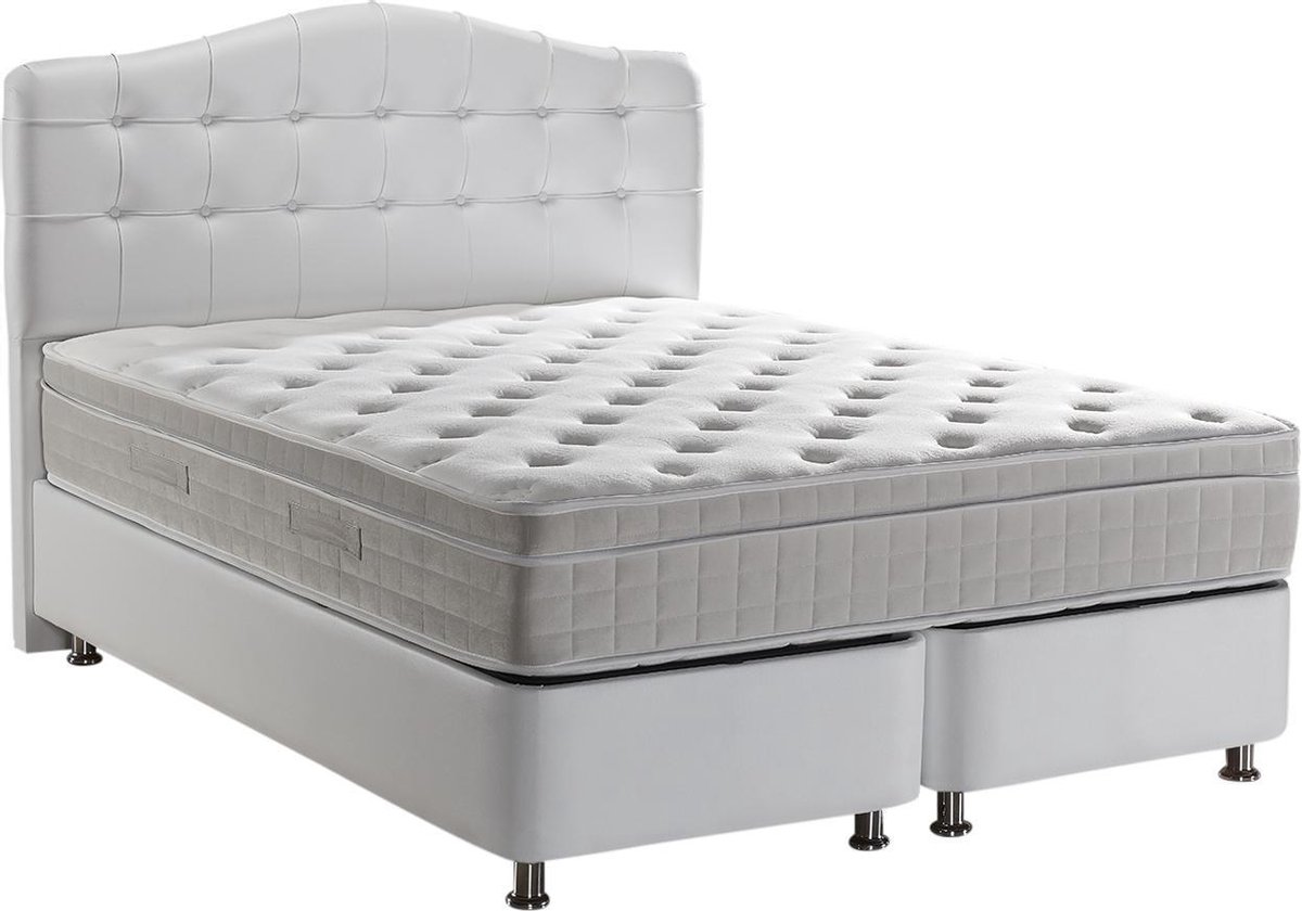 Boxspring met Opbergruimte 160x200 cm Bed met Opbergruimte zonder matras ! Wit