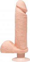 The D - Perfect D with Balls Vibrating - 8 Inch - Vanilla - Realistic Dildos -