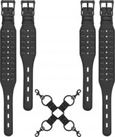 Ouch! Skulls and Bones - Hogtie with Spikes - Black - Bondage Toys - Accessories