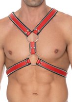 Z Series Scottish Harness - Leather - Black/Red - L/XL - Maat L/XL