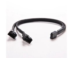 4Pin PWM Om Dual Computer Case Fan Power Mouwen Y-Splitter Adapter Kabel 27cm Computer case Mining Rig