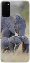 - ADEL Siliconen Back Cover Softcase Hoesje Geschikt voor Samsung Galaxy S20 FE - Olifant Familie