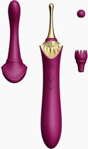 Zalo Clitoris Pinpoint Vibrator Bess met extra opzetstukken - robijn rood