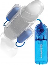 Classix Dual Vibrating Penis Sleeve - Blue