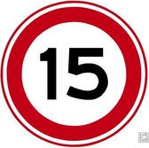 Verkeersbord Maximumsnelheid 15 km/h (A0115) - aluminium - DOR Ø 80 cm