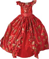 Prinses - Elena jurk - Elena van Avalor -  Prinsessenjurk - Verkleedkleding - Rood - 122/128 (L) 6/7 jaar