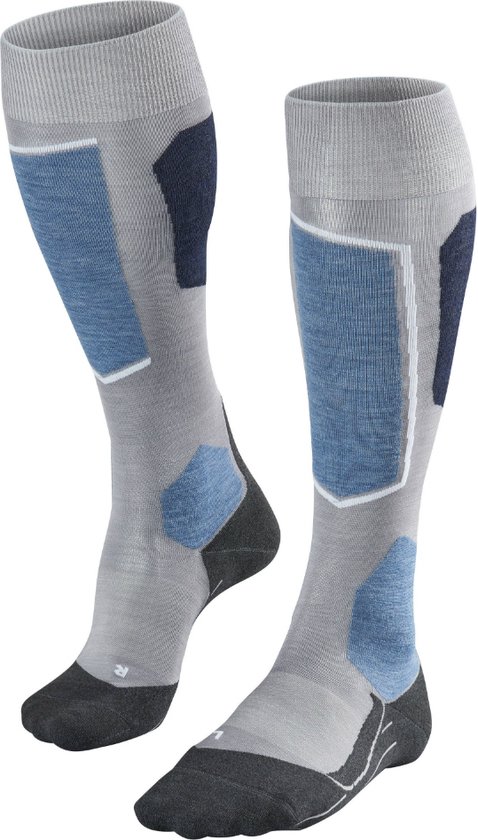 FALKE Heren Kniekousen Energizing Wool M Kh wol katoen met compressie 1 paar, Blauw Dark Navy 6370, 41-42