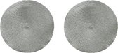 2x stuks ronde placemats zilver 38 cm van kunststof - Tafeldecoratie/kerstversiering - onderleggers