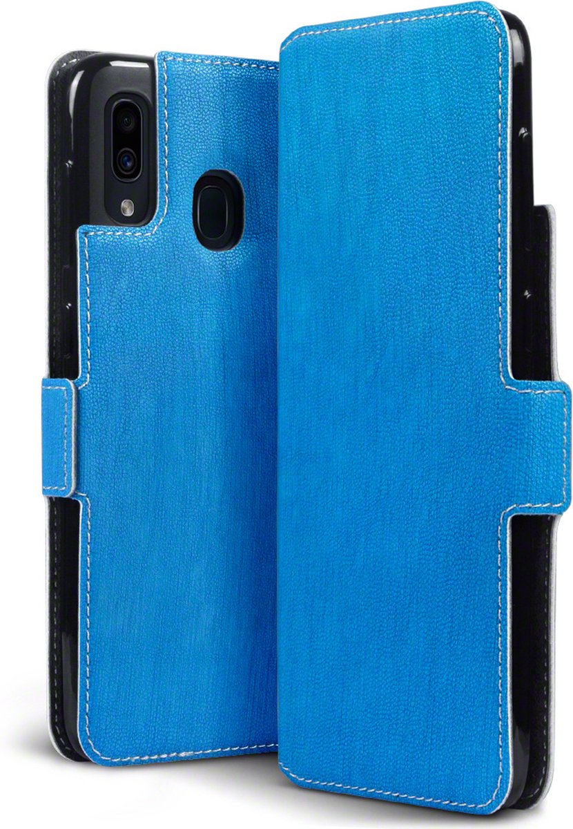Qubits - slim wallet hoes - Geschikt voor Samsung Galaxy A30 - Lichtblauw
