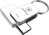 LUXWALLET PD5 Mini USB Stick 32GB USB-C Type-C OTG USB 3.0 Flash Drive – Geheugen – Zilver