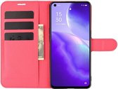 Oppo Find X3 Lite / Reno5 Hoesje Wallet Book Case met Pasjes Rood