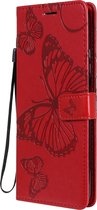 Mobigear Butterfly Bookcase Hoesje - Geschikt voor Xiaomi Mi 10T Pro - Gsm case - Rood