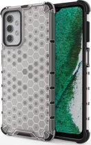 Samsung Galaxy A32 5G Hoesje - Mobigear - Honeycomb Serie - Hard Kunststof Backcover - Wit - Hoesje Geschikt Voor Samsung Galaxy A32 5G