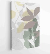 Botanical wall art vector set. Foliage line art drawing with abstract shape 1 - Moderne schilderijen – Vertical – 1912802980 - 115*75 Vertical