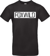 T-Shirt Foxwild | Zwart met witte opdruk | Maat XL | Massa is kassa - Peter Gillis - Foxwild word ik er van! | Stickertoko.nl