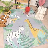 Kindervloerkleed - Jungle Giraffe Multicolor 120x170cm