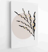 Botanical and gold abstract wall arts vector collection. 3 - Moderne schilderijen – Vertical – 1876883185 - 40-30 Vertical