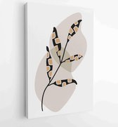 Botanical and gold abstract wall arts vector collection. 4 - Moderne schilderijen – Vertical – 1876883188 - 40-30 Vertical