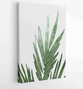 Botanical wall art vector set. Earth tone boho foliage line art drawing with abstract shape. 3 - Moderne schilderijen – Vertical – 1877887408 - 50*40 Vertical