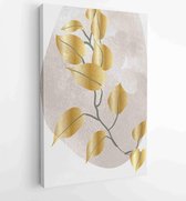 Botanical and gold abstract wall arts vector collection. 3 - Moderne schilderijen – Vertical – 1877836600 - 115*75 Vertical