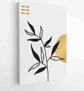 Botanical and gold abstract wall arts vector collection. 2 - Moderne schilderijen – Vertical – 1880158285 - 50*40 Vertical