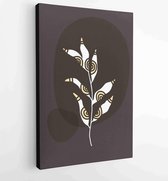 Botanical and gold abstract wall arts vector collection. 1 - Moderne schilderijen – Vertical – 1880158282 - 80*60 Vertical
