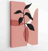 Botanical wall art vector set. Foliage line art drawing with abstract shape. 3 - Moderne schilderijen – Vertical – 1862308438 - 80*60 Vertical