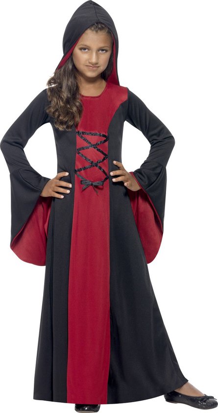 Vampieren kostuum | Kleed + cape | Halloweenkleding maat 134-140