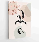 Botanical wall art vector set. Foliage line art drawing with abstract shape. 3 - Moderne schilderijen – Vertical – 1861710919 - 50*40 Vertical