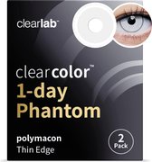 -4.50 - Clearcolor™ 1-day Phantom White Out - 2 pack - Daglenzen - Partylenzen / Verkleden / Kleurlenzen - White Out