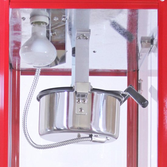 Retro popcornmachine met kar - rood - 235ml - rvs hittelamp — afbeelding 4