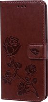 HONOR 20 Pro Hoesje - Mobigear - Flowers Serie - Kunstlederen Bookcase - Bruin - Hoesje Geschikt Voor HONOR 20 Pro