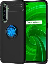 Realme X50 Pro Hoesje - Mobigear - Armor Ring Serie - TPU Backcover - Zwart / Blauw - Hoesje Geschikt Voor Realme X50 Pro