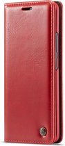 Huawei Mate 20 Pro Hoesje - Caseme - Slim Serie - Kunstlederen Bookcase - Rood - Hoesje Geschikt Voor Huawei Mate 20 Pro