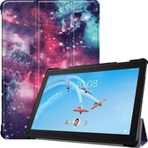 Lenovo Tab P10 Hoes - Mobigear - Tri-Fold Serie - Kunstlederen Bookcase - Galaxy - Hoes Geschikt Voor Lenovo Tab P10