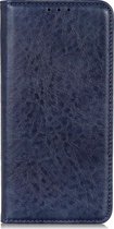 LG K50 Hoesje - Mobigear - Cowboy Serie - Kunstlederen Bookcase - Blauw - Hoesje Geschikt Voor LG K50