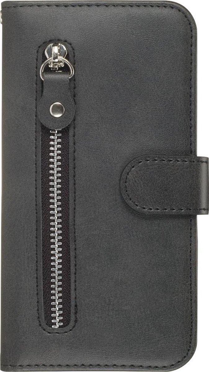 Mobigear Telefoonhoesje geschikt voor Samsung Galaxy S20 Plus Hoesje | Mobigear Zipper Bookcase Portemonnee | Pasjeshouder voor 3 Pasjes | Telefoonhoesje voor Pinpas / OV Kaart / Rijbewijs - Zwart